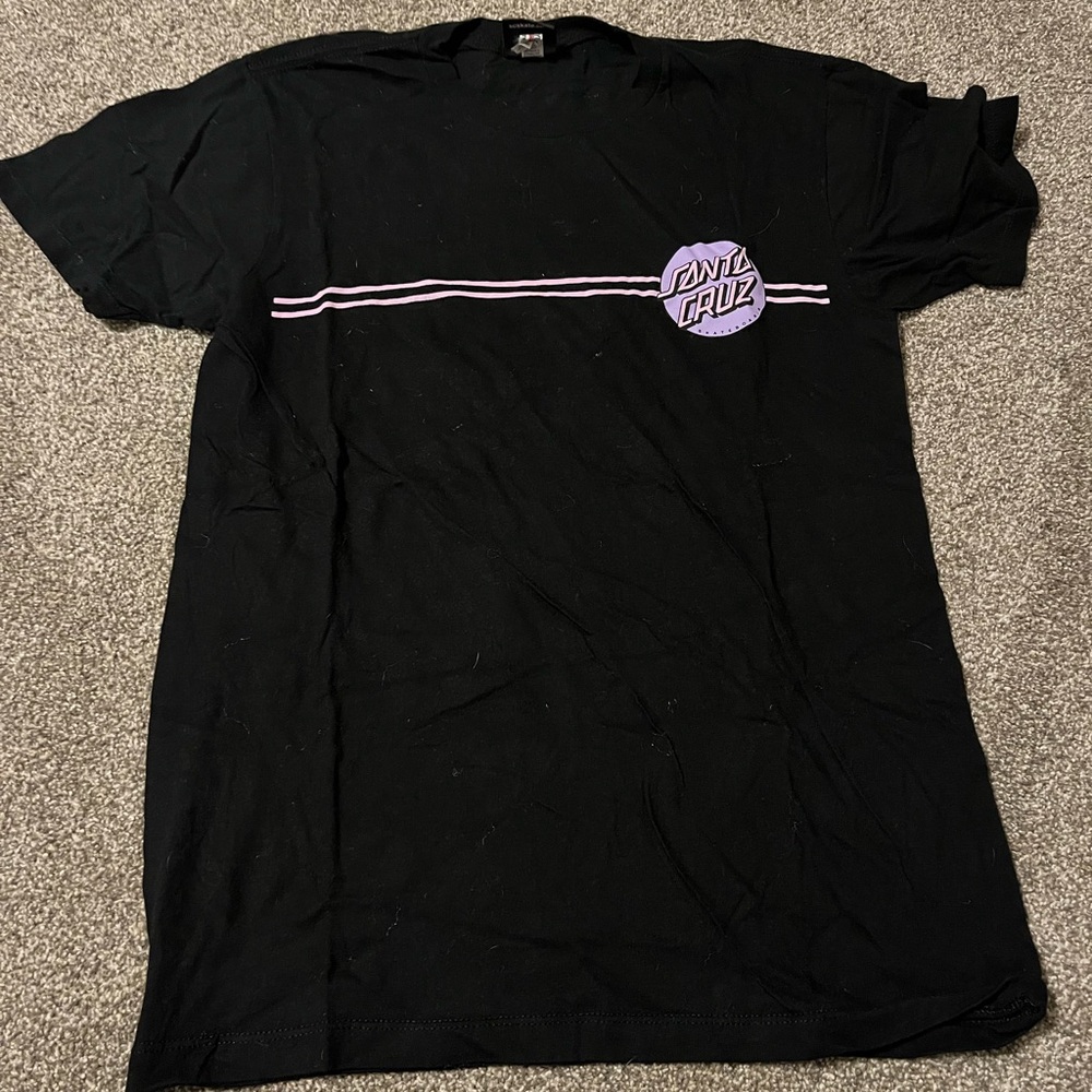 Santa Cruz Skateboards Black and Purple Short Sleeve Tee